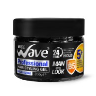 wide wave professional hair styling gel Black 350 Gram